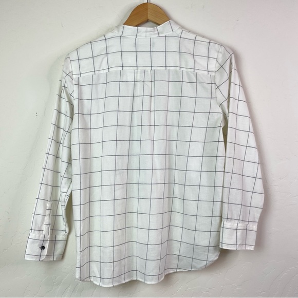 Madewell Flannel Tie-Neck Button Down Shirt in Windowpane K0191 Size Small New - Picture 6 of 16